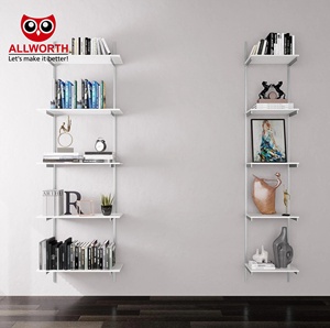 Chống gỉ chất lượng cao On-Wall Series Trắng linh hoạt cài đặt nhà vệ sinh Organizer Book và làm việc của nghệ thuật Kệ tường - Product Image 5