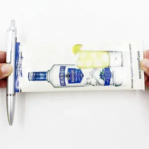 ใบปลิวปากกาโฆษณาที่มีโลโก้ที่กำหนดเองดึงออกแบนเนอร์ปากกา