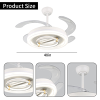 Économie d'énergie contemporaine 48 pouces ventilateur de plafond escamotable décoratif mené par éclairage d'intérieur avec la lumière pour l'hôtel