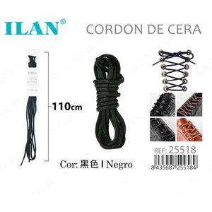 Laccio per scarpe cerato Ilan 110 cm nero - Product Image 1