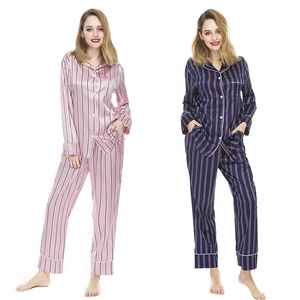 Personalizzare i modelli disponibili stampa floreale <span class=keywords><strong>pigiama</strong></span> satinato donna - Product Image 4