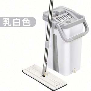 Serpillère en microfibre Easy Clean pour nettoyage humide et sec, avec poignée extensible, seau en acier mains libres et essorage quatre côtés, grande capacité - Product Image 4