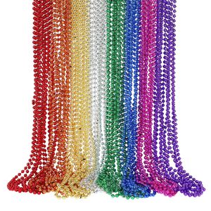 Collana di Perline per Mardi Gras, 100 Pezzi, Colori Metallizzati Viola, Oro e Verde, per Feste di Carnevale e Accessori per Costumi - Product Image 4