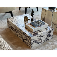 Table basse en marbre Calacatta Viola, pierre naturelle polie, moderne, étanche, pour salon et villa, par SH STONE