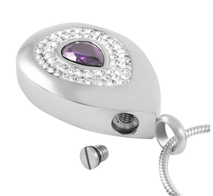 Paslanmaz çelik gözyaşı damlası kristal kül saklama kabı Urn anıt takı su damlası kremasyon kolye <span class=keywords><strong>Keepsake</strong></span> kolye - Product Image 2