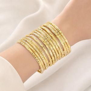 Quality Jewelry Brass 22k Gold Plated <b>Bangles</b> with Charm New Wide Designs US Made Claw Setting for Women - Product Image 3