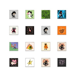 Set de Broches Esmaltados Cuadrados Estilo Anime con Personajes Divertidos y Motivos de Halloween, de Aleación de Zinc, para Decoración de Ropa, Mochilas y Solapas - Product Image 2