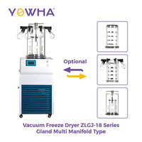 Lyophilisateur de laboratoire industriel à plusieurs collecteurs de type glande, zone de lyophilisation 0,09 m² ㎡   1100w 0.1Pa 2L/S