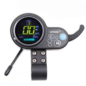 อะไหล่สกู๊ตเตอร์ไฟฟ้า ตัวควบคุมความเร็ว คันเร่งอะไหล่ทดแทน Liviae 6 พิน คันเร่งแบบนิ้วมือ จอ LCD - Product Image 1