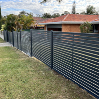 Ensembles de portails de clôture à lames verticales en aluminium pour extérieur, écran d'intimité moderne en métal 4x6 pieds pour jardin résidentiel, villa, portail de cour avant
