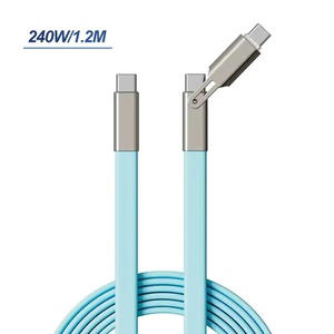 สายชาร์จเร็ว 240W แบบพับได้ <span class=keywords><strong>หัว</strong></span>งอ Type-C สำหรับ iPhone วัสดุซิลิโคน ขายดีข้ามพรมแดน - Product Image 1