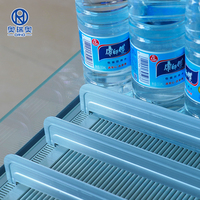 Étagère à roulettes pour présentoir de refroidisseur à marche-pied avec poussoir de bouteilles à alimentation automatique par gravité en aluminium, robuste, écologique, en plastique et en métal
