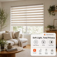 Stores zébrés motorisés intelligents compatibles Tuya App, commande vocale, Zigbee et Matter, stores enrouleurs électriques