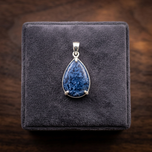 Pendentif artisanal en pietersite bleue en forme de goutte, en argent allemand, bijoux pour femmes, vente en gros, style vintage, pour soirée - Product Image 2