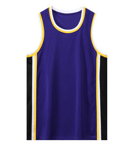 Vestes et hauts de basket-ball pour hommes adultes, sur mesure, en gros, 100% polyester, respirant, logo imprimé à l'écran, design uni - Product Image 3