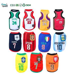 Chaleco Clásico de Poliéster Transpirable para Perros con Diseño de la Copa de Europa, Ropa para Mascotas con Patrón de Letras de Año Nuevo, Venta al por Mayor - Product Image 1
