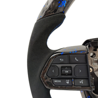Volant personnalisé en fibre de carbone forgée bleu pour Toyota GR Land Cruiser LC 200 300 LC300 Prado 120 Fortuner