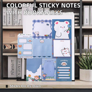 80 Sheet Self-Adhesive Square Sticky Notes Pad Cartoon Mini To-Do-List for Kids Students for Fridge Laptop Book <b>Bookmarks</b> - Product Image 2