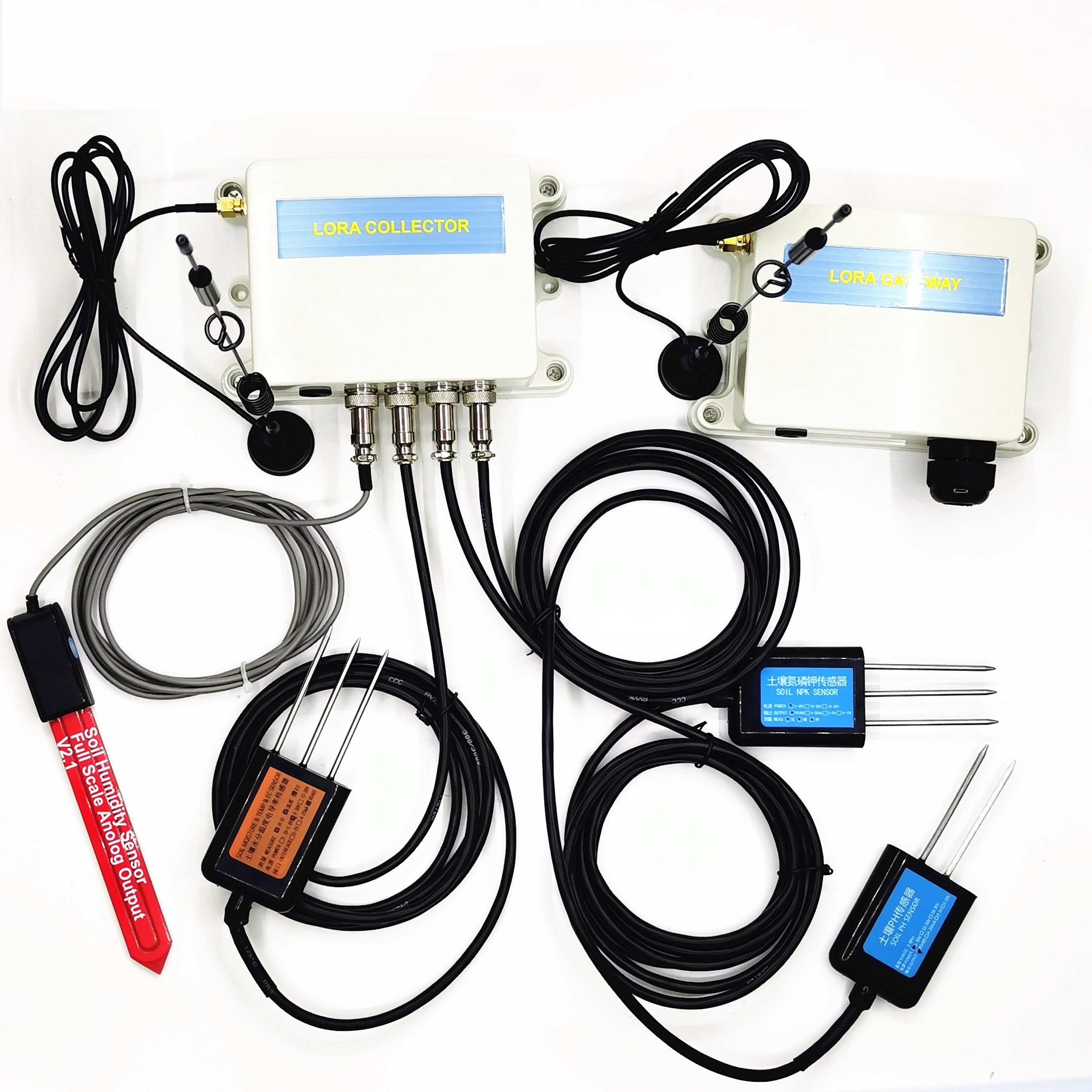 ONLINE MONITORING DATA LOGGER LORA LORAWAN RS485  AGRICULTURE MOISTURE TEMP EC SALINITY NPK PH SOIL SENSOR