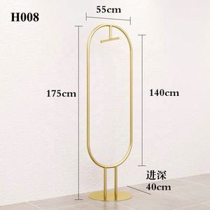 Moda <span class=keywords><strong>Pretty</strong></span> Golden Garment Stand Montado en la pared Mujer Ropa Estante de exhibición para <span class=keywords><strong>tienda</strong></span> Boutique - Product Image 6