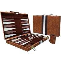 Ensemble de Backgammon Classique en Plastique Écologique et Durable, Jeu de Société Pliable avec Dés et Pions de Dame, Traditionnel pour la Famille