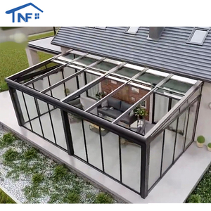 غرفة شمسية خارجية حديثة مخصصة للفيلات، مصنوعة من الألمنيوم بزجاج مزدوج، زجاج شفاف مقوى مزدوج، قفل عالي الأمان مستورد من ألمانيا - Product Image 5