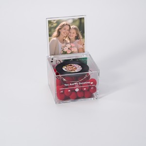 Acrylic Record Player Music <b>Box</b> Custom Photo Light Up Mother's Day <b>Gift</b> Birthday Present For Couple - Product Image 4