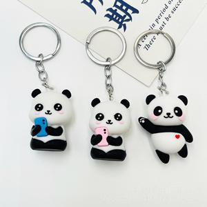 Porte-clés Panda en Gros, Porte-clés en Caoutchouc 3D Dessin Animé, Pendentif Animal Mignon en PVC, Pendentif de Sac, Porte-clés Panda - Product Image 4