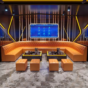 फैक्टरी मूल्य लॉबी होटल चमड़े के सोफे सीट बार रात क्लब टफ्टेड बूथ सीट वाले बूथ सीट पर बैठने वाले टीवी के आकार के सोफे सेट - Product Image 5