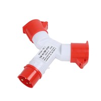 Multiprise industrielle Y à 2 voies, répartiteur de prises multiples, connecteur 2 voies, 380 V, 4 broches, 3P+E, IP44, répartiteur 2 voies