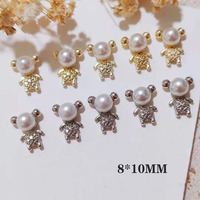Breloques pour le Nail Art en alliage 3D, 1 pièce, en forme de cœur, de couleur or ou argent, amulette pour décoration et bricolage, avec pierre de verre