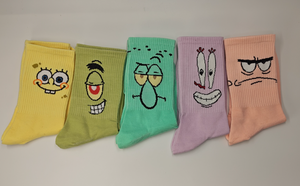 Calzini alla Moda a Metà Polpaccio in Cotone con Jacquard Cartoon Anime <span class=keywords><strong>SpongeBob</strong></span>, Elastici Traspiranti Colorati e Carini - Product Image 6