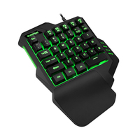 2024 Yeni Mini Mekanik Tek Elle Kontrol Edilebilir Yedi Renkli RGB USB/PS/2 ABS Malzemeli Anti-Ghosting Oyun Klavyesi