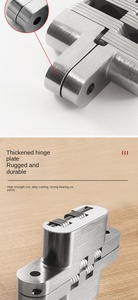 Zinklegierung Chrom-Finish Verdecktes 180-Grad-Scharnier für Schwerlastanwendungen, Kommerzielles 3D-Verstellbares Unsichtbares Türscharnier für Küche und Krankenhaus - Product Image 2