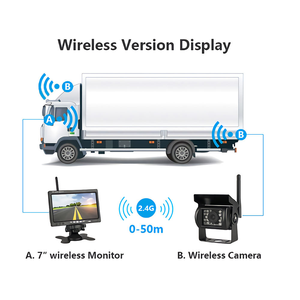 7&quot; <strong>Wireless</strong> Backup <strong>Camera</strong> System for Trucks &amp; Cars - 2 <strong>Camera</strong> HD <strong>Monitor</strong>, Waterproof, Easy Installation Kit - Product Image 4
