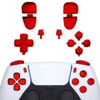 Juego completo de botones frontales y de opciones personalizados de plástico rojo cromado para controlador, con D-pad, gatillos R1 L1 R2 L2 y botones de compartir, para impresión 3D DIY