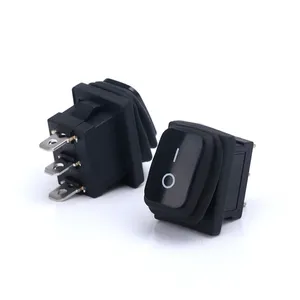 Hot Selling KCD1 Series Oil and Waterproof Rubber Cover Square ON-OFF Button 3 Pin Solder Terminal Rocker Switch