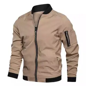 Jaket penahan angin pria ukuran Plus, jaket Windbreaker modis ringan ukuran Plus untuk pria