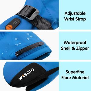 <span class=keywords><strong>Guanti</strong></span> <span class=keywords><strong>Invernali</strong></span> Ricaricabili 3000mAh in Poliestere Impermeabile Compatibili con Touchscreen per Bambini e Neonati per Snowboard e Sci - Product Image 2