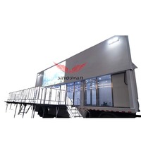 SINOSWAN SR130 nouveauté camion de scène d'extension hydraulique à vendre écrans d'identification et d'affichage numériques