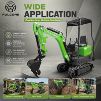 Excavatrice FULCORE CE EPA EuroV certifiée ISO, 1,2 tonne, chenilles épaissies, configuration multifonctionnelle