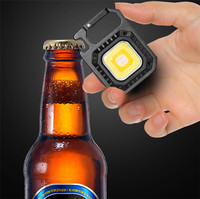 Mini lampe à clé COB multifonctionnelle rechargeable par USB, lampe de travail d'urgence magnétique, lampe de travail LED avec ouvre-bouteille