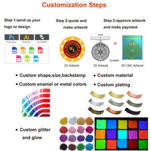 ميداليات معدنية فضية عتيقة مخصصة رخيصة مع شريط مخصص - Product Image 5