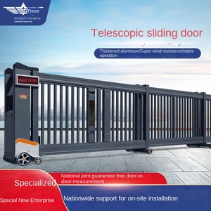 Puerta Corredera Automática Eléctrica Retráctil Shengshichanglong de Aleación de Aluminio Segmentada Telescópica Sin Rieles para Escuelas - Product Image 2