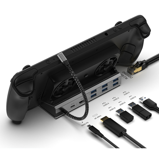 Hot Selling 9-in-1 Gaming Dock Station Extensive Charging Dock Base for Steam Deck Switch Console Accessories Featuring USB Hubs