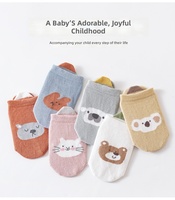 Chaussettes antidérapantes pour bébé avec motifs d'animaux mignons, chaussettes en coton antidérapantes pour tout-petits, chaussettes de sol douces et respirantes pour cadeau