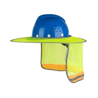 Protector de Cuello Fluorescente Amarillo de Alta Visibilidad con Borde Completo para Casco de Seguridad en Obras Viales Municipales