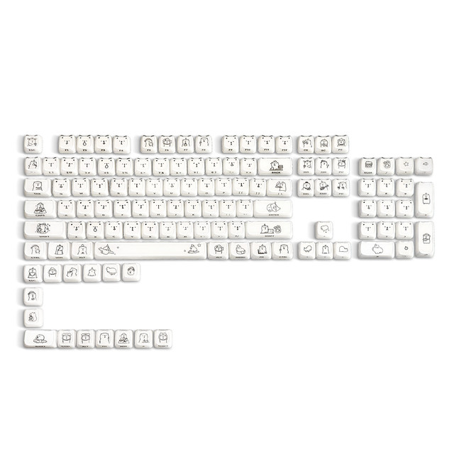 Capybara Jelly Keycaps MAO Profile ABS+PC Keycap Set Double Shot 119Keys for Mechanical Gaming Keyboard Custom Keycaps Logo