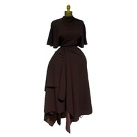 Ensemble décontracté jupe taille haute et haut élégant à col semi-montant, nouvelle mode été 2026, pour femmes, style transfrontalier Europe-Amérique
