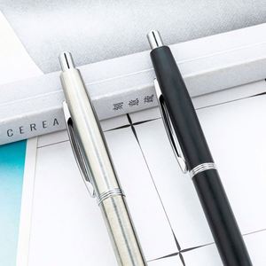 New 1.0Mm Custom Logo Student Smooth Writing Retractable Metal Ballpoint <b>Pen</b> - Product Image 2